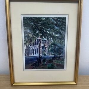 Luis Gavela Framed Print Of Puerto Rican Street in San Juan (Signed)